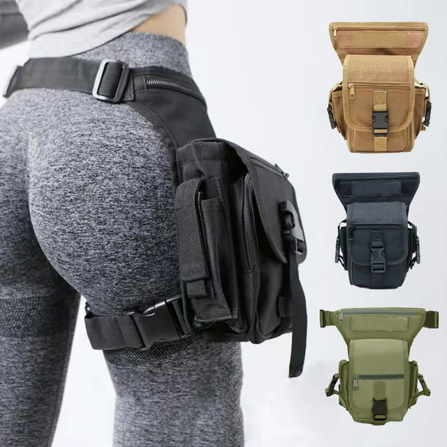 Bolsa impermeable para piernas al aire libre 900D Oxford | Mochila de almacenamiento de cintura con varios bolsillos | Equipo utilitario con correa ajustable | Táctico Black Army Green Khaki