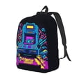 thumbnail image 2 of XMXT Backpack for School Work, Retro Colorful Pixel Gamer Canvas Bookbag Travel School Bag for Women Men, M, 2 of 7