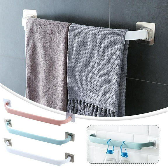 BETTERLIFE Adhesive Towel Rack Bathroom Towel Wall Mounted Hanger Toilet Holder Z0I5