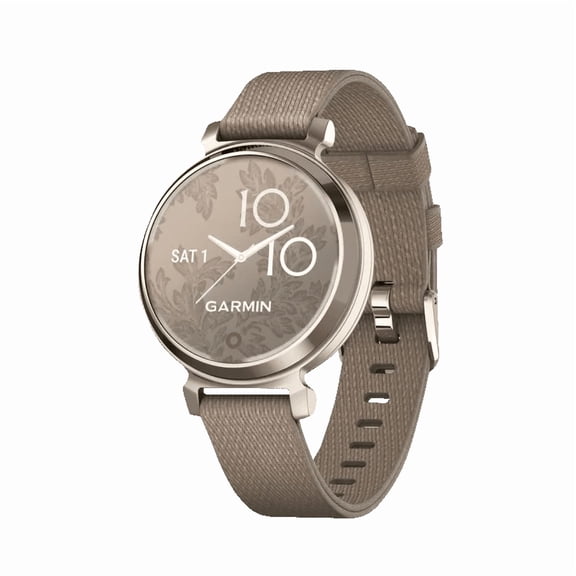 Garmin Lily 2 Classic, Cream Gold with Coffee Nylon Band (Garmin Certified )