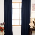 thumbnail image 2 of Navy Rod Pocket Energy Saving Thermal Insulated Blackout Curtain 96 Inch Length Pair, 2 of 6