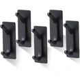 thumbnail image 1 of Ganchos adhesivos/gancho para toallas - Juego de 5 ganchos de pared Ganchos adhesivos impermeables para colgar baño/cocina (negro mate, acero inoxidable) JAMW Sencillez, 1 of 5