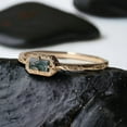 thumbnail image 2 of Moss Agate Wedding Band Ring Silver Gold Art Deco Unique Baguette Cut Green Agate Anniversary Delicate Jewelry gift, 2 of 4