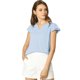 thumbnail image 1 of Allegra K Camiseta Manga Tulipán Cuello En V Básico Para Mujer Gris azul XS, 1 of 6