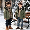thumbnail image 6 of ITSAME Boys Hooded Parka Coat (3-12) Long Sleeve Mid Length Thermal Winter Outerwear with Flap Pockets Size 11, 6 of 9