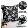 thumbnail image 5 of Black White Winter Snowflakes Pillow Covers 20x20 Set of 2 Christmas Print Decorative Throw Pillows Outdoor Farmhouse Xmas Holiday Seasnoal Pillowcases Cushion Case Decor for Home Sofa Couch Bed, 5 of 6