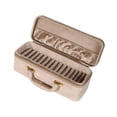 thumbnail image 2 of Estuche para pulseras, organizador de joyas, caja portátil con interior de terciopelo y 15 compartimentos. Beige, 2 of 9