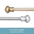 thumbnail image 5 of Kenney Ashby Adjustable Petite Café Curtain Rod, 48-84" Satin Silver Finish, 7/16" Diameter, 5 of 6