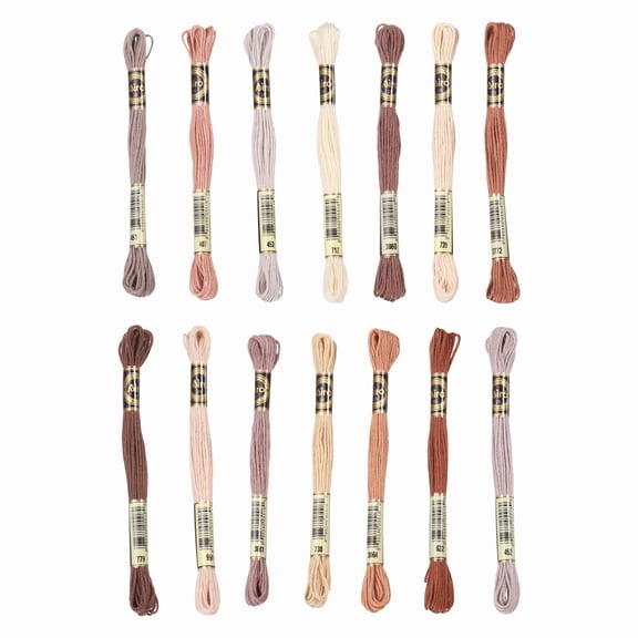 Uxcell 14 Skeins Embroidery Floss, Polyester Embroidery Threads Muiticolored21