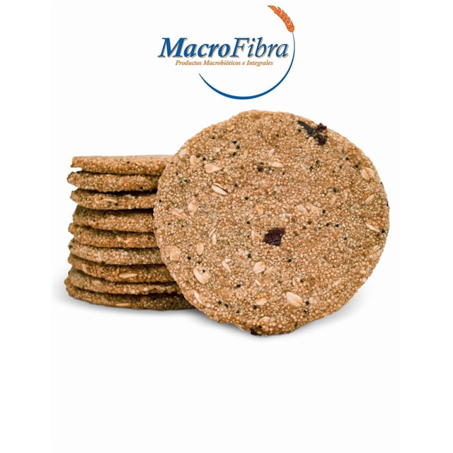 Galleta Oblea Avena Amaranto Arandanos Macrofibra Integral sin Azucar Vegano sin Gluten sin Lactosa Macrobiotico E Integral 3 Botes c/12 Pzas