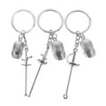 thumbnail image 5 of UPOUART 3Pcs Zinc Alloy Fencing Keychain Silver Sports Theme Accessories for Fencers Enthusiasts 1.4X0.4X0.4in, 5 of 7