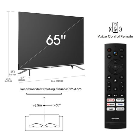 Hisense - 65" Class U7G Series Quantum ULED 4K UHD Smart Android TV
