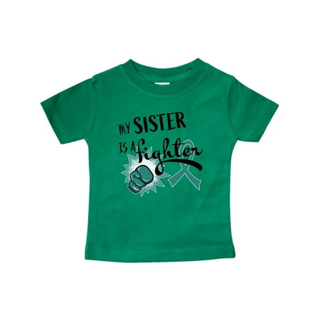 

Inktastic Ovarian Cancer Awareness My Sister is a Fighter Gift Baby Boy or Baby Girl T-Shirt