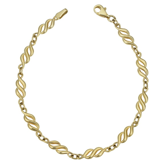 KoolJewelry 10k Yellow Gold 4.3 mm Infintiy Link Bracelet (7.5 inch)