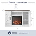 thumbnail image 5 of BELLEZE 47" TV Stand with 18" Electric Fireplace, Barn Door TV Stand for TVs up to 50", Modern Farmhouse Media Console with Storage Shelf and Cabinets - Veropeso (White), 5 of 7