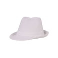thumbnail image 1 of Cotton White Fedora Hat, 1 of 2