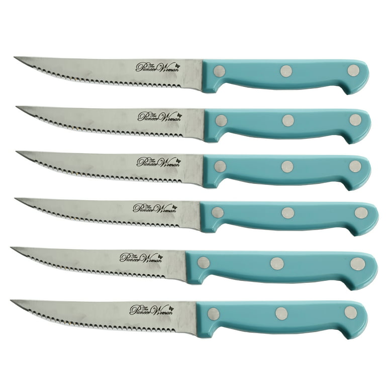 The Pioneer Woman Cowboy Rustic 14-Piece Forged Cutlery Knife Block Set,  Turquoise - Walmart.com
