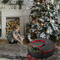 LHWEN Christmas Tree Storage Organizer Bag with Handle Holiday Decoration Storage for Ornaments and Trees 210D Material Double Zipper Design for Easy Access Your Artificial Tree Multiple