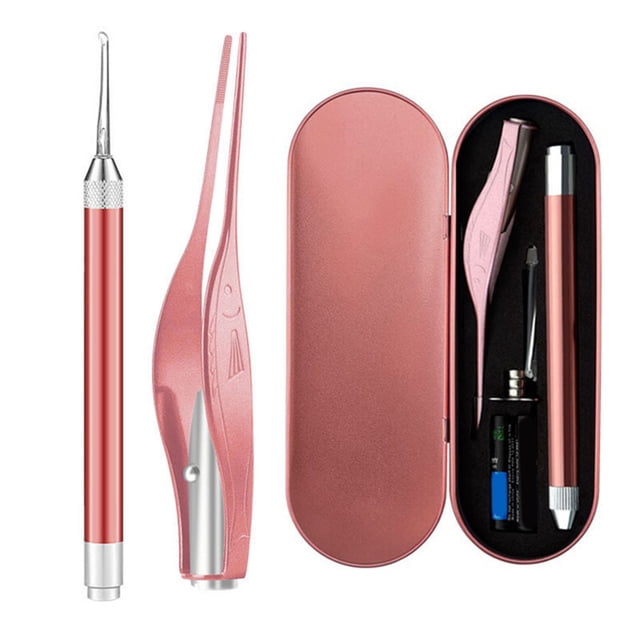 Led Light Ear Picking Tools Kit LED Light Ear Picking Tools Kit Ear Tweezers Earpick Set With Metal Storage Box Ear Care