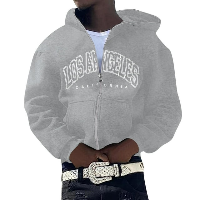 WILLBEST Sudaderas para Hombre, Suéter con Capucha para Hombre y Mujer, Estilo Europeo y con Personalidad, Bordado, Informal, Estilo Hop, Cárdigan, Abrigo Superior Grande