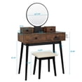 thumbnail image 3 of Ktaxon Vanity Table Set with 3 Color Lighted Mirror, Makeup Dressing Table with 2 Large Drawer, Dresser Table for Women, 3 of 10