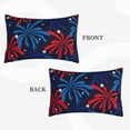 thumbnail image 2 of Sikiie Red White Blue Fireworks Print Plush Pillow Cover, Wrinkle-proof and Stain-resistant Pillow Protector without Pillow Core, Home Decoration-16"x24", 2 of 6