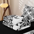 thumbnail image 6 of Homewish Goth Halloween Skull Zipper Twin Comforter Sets with Fitted Sheet and 2 Pillowcases,Victorian Damask Zipper Bedding Set,Black White,Black Reversible,4pcs, 6 of 8