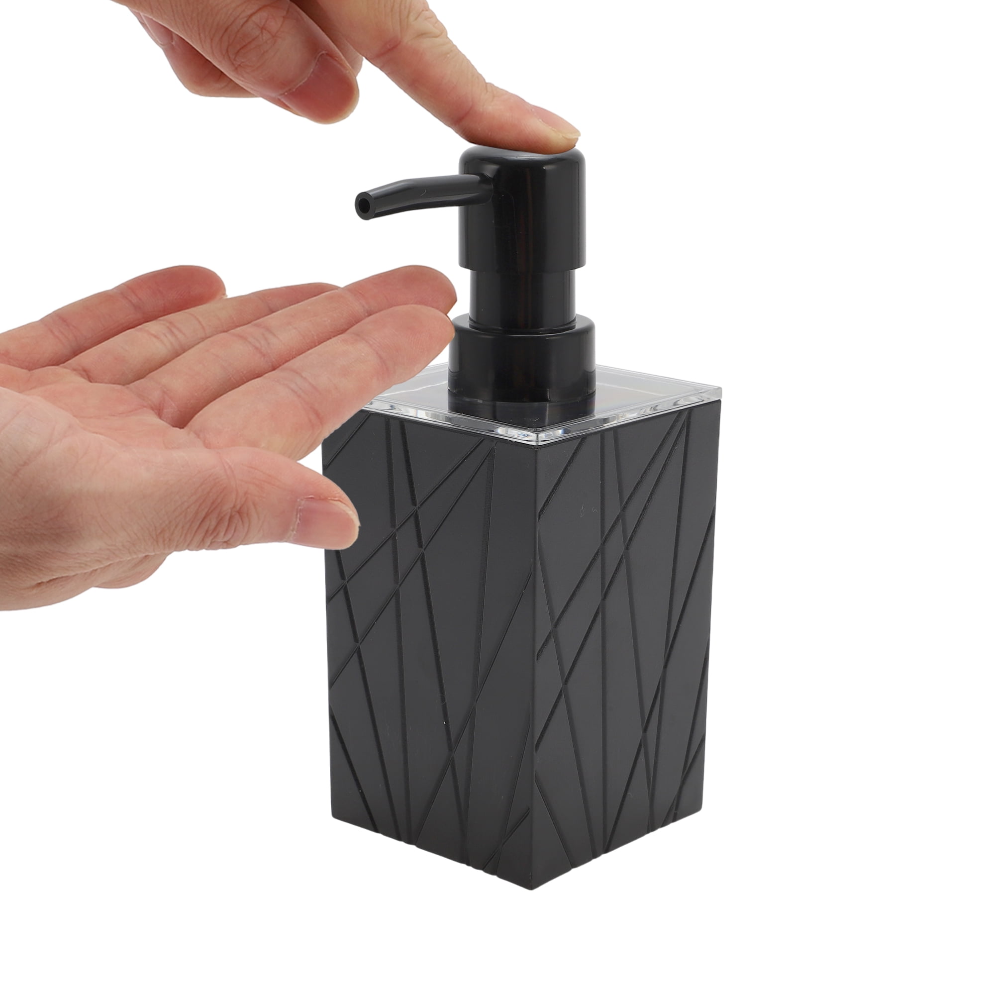 Unique Bargains 1 Set  Classic Soap Pump Dispenser Set for Bathroom for Laundry Rooms Black