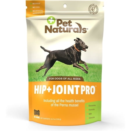 Pet Naturals Hip + Joint Pro Chews for Dogs, Duck, 60 Count