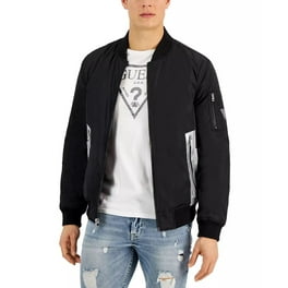 Tallia Mens Velvet Embroidered Bomber Jacket, Black, X-Large