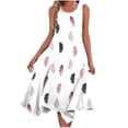 thumbnail image 1 of LNGOOR Robe d'Été Décontractée pour Femmes Sans Manches, Ourlet en Pointe, Robe Midi Fluide à Bretelles, Robe de Plage pour les Vacances, 1 of 5