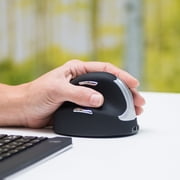 R-Go Tools Wireless Vertical Ergonomic Mouse, Left-Handed, Black/Silver