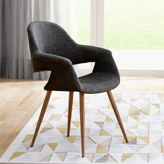 Armen Living Phoebe Modern Charcoal Fabric Accent Armchair