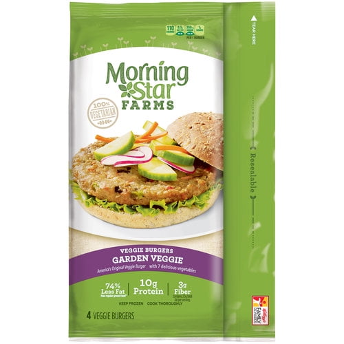 Morning Star Farms Garden Veggie Burgers, 4 count, 9.5 oz by Kellogg Company