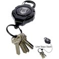 thumbnail image 2 of GFDYREE Heavy Duty Retractable Ratchit Keychain Tether Reel for Multiple Keys with Clip (Large Polycarbonate Body) - Stays Extended Kevlar Cord Lanyard Leash - (Carabiner Attachment), 2 of 7
