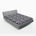 thumbnail image 2 of Ambesonne Butterfly Fitted Sheet, Monarchs Exotic Leafy Art, King Size, Dark Grey and Sea Blue, 2 of 5