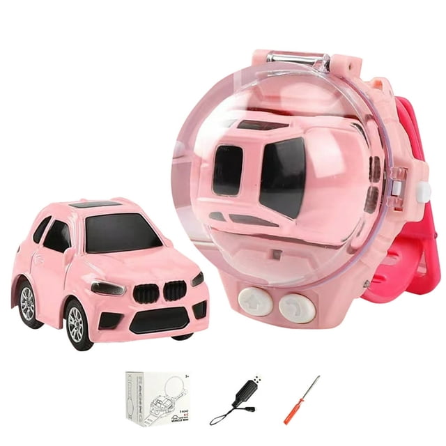 PENGXIANG Toys Baby 2022 New Mini Remote Control Car Watch Toys Watch Car Toys 2.4 GHz Racing Car Watch With USB Charging Cartoon RC Small Car Gift For Boys And Girls