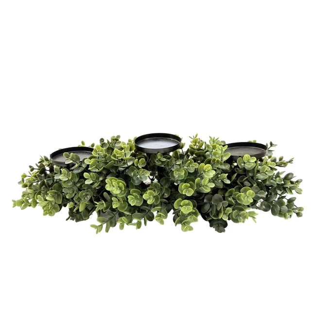 zhangmingg Floral Green Candle Holder Centerpiece for Home Spring Tabletop Arrangement