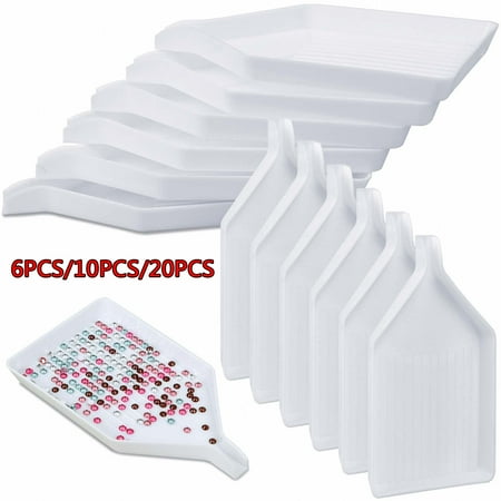 

Fnyko Plastic Diamond Painting Trays， 3.8 x 2.2 Inches Rhinestone Plate Tray for Diamond Painting，Bead Sorting Trays for DIY Crafts