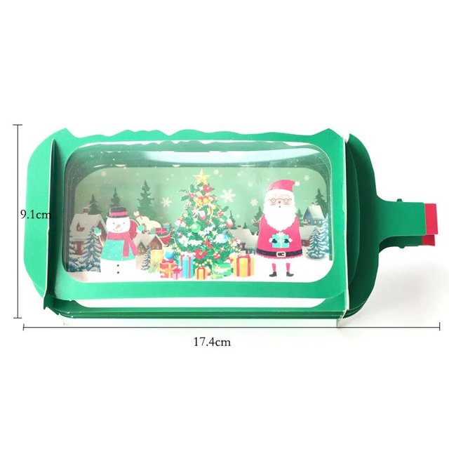 Tarjeta de felicitación emergente 3D con sobre DIY, tarjeta postal de regalo de bendición, decoración de fiesta, Feliz Navidad, Año Nuevo, Navidad, Papá Noel
