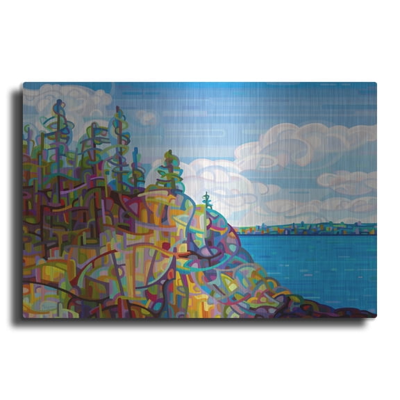 Luxe Metal Art 'Living on the Edge' by Mandy Budan, Metal Wall Art, 16"x12"