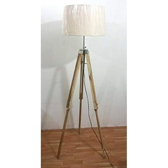 Thor Vintage Designer Nautical Floor Lamp Teak Wooden Tripod Decor Lamp Rustic Vintage Home Decor Gifts