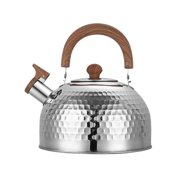 Tetera de acero inoxidable, tetera con silbato, tetera con silbato fuerte para viajes, Camping