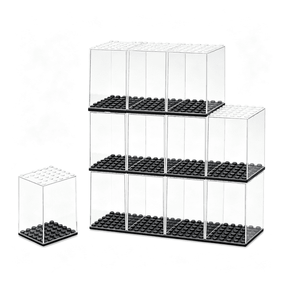 LQSEO Minifigures Display Case,Acrylic Building Block Display Box,Action Figure Toys Storage for Minifigure,Lovers(12Pcs)|Acrylic,Dustproof