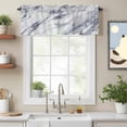 thumbnail image 2 of Abstract Art Valance Curtain White Dark Gray Marble Texture Modern Style Window Valances Rod Pocket Short Curtains Window Treatments for Kitchen Bedroom Bathroom Laundry 60" x 18", 2 of 9