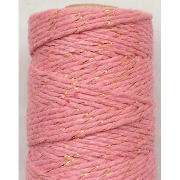 Xiao Hua Cordón de algodón de macramé trenzado de 1,5 mm, color beige, para tejer, hacer joyas, colgar plantas en la pared, decoración del hogar y el jardín, color rosa A