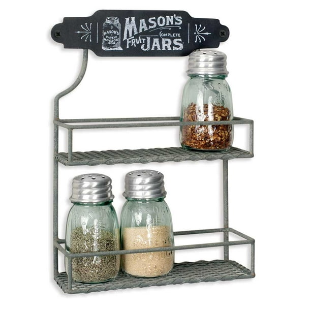 Mason Jar Two Tier Spice Rack