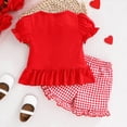 thumbnail image 7 of kpoplk Baby Girl Summer Clothes Toddler Baby Short Sleeve Crew Neck Letters Print T-Shirt Top Short Cute Infant Baby Outfit(Red,6-9 M), 7 of 7