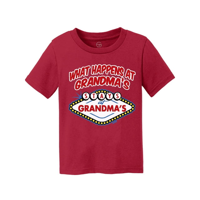 Gravity Trading Ce Qui Se Passe chez Grand-Maman T-Shirt à Manches Courtes pour Jeunes - Rouge - TG