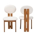 thumbnail image 2 of Pemberly Row Cream Fabric and Brown Wood 2-Piece Dining Chair Set, 2 of 9